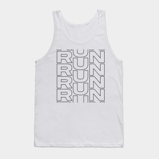 Run - black outline Tank Top